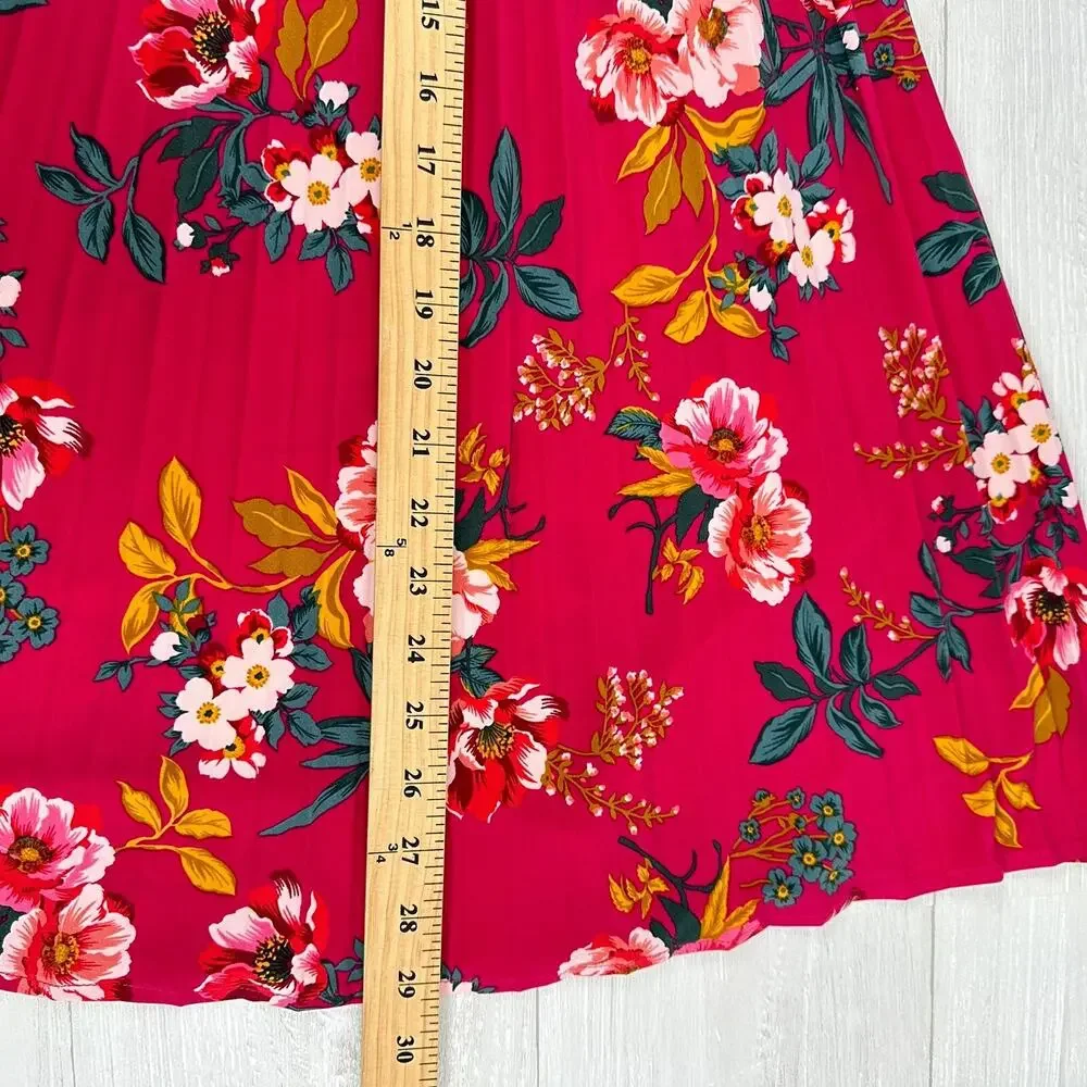 NWT Ann Taylor Loft Midi Dress‎ Plus Size 26 4X Pink Floral Short Sleeves Jersey
